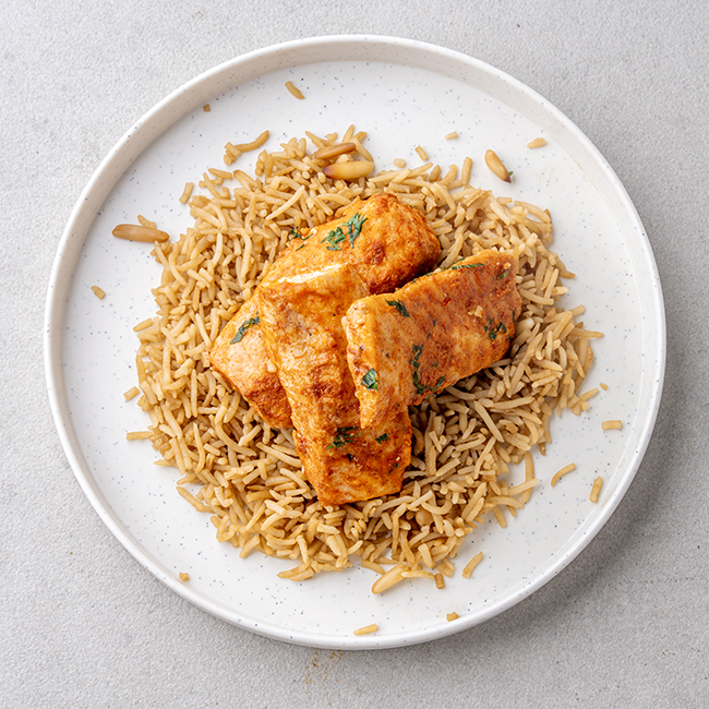 Middle Eastern Spiced Fish With Brown Onion Rice